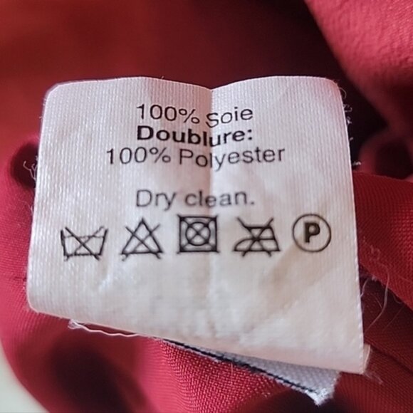 MADEWELL 100% Silk Rust Color Short Sleeve Hi Low Hem Autumn Casual Preppy Dress - Picture 7 of 9